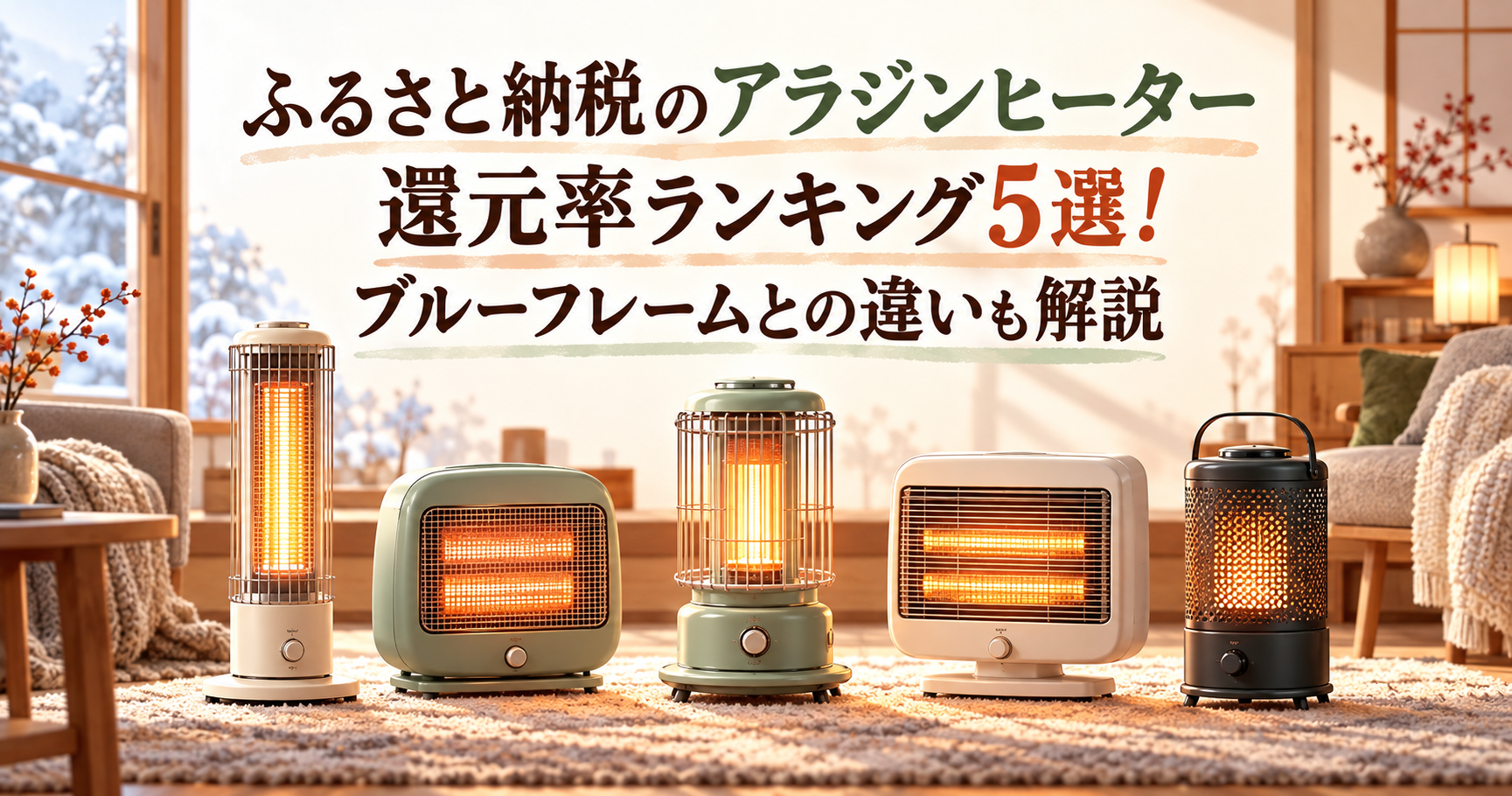 ふるさと納税のアラジンヒーター還元率ランキング5選のアイキャッチ