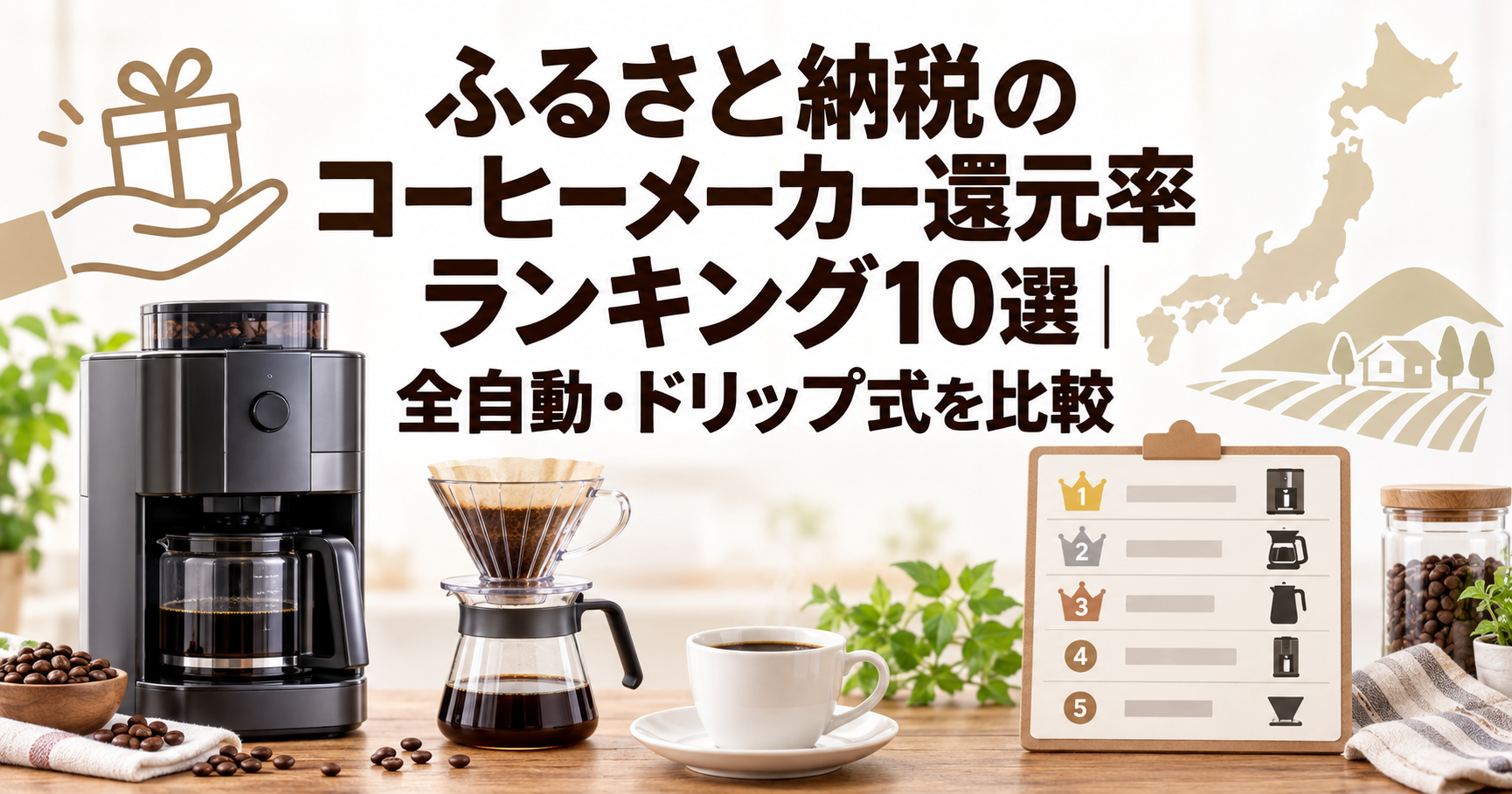 ふるさと納税のコーヒーメーカー還元率ランキング10選｜全自動・ドリップ式を比較