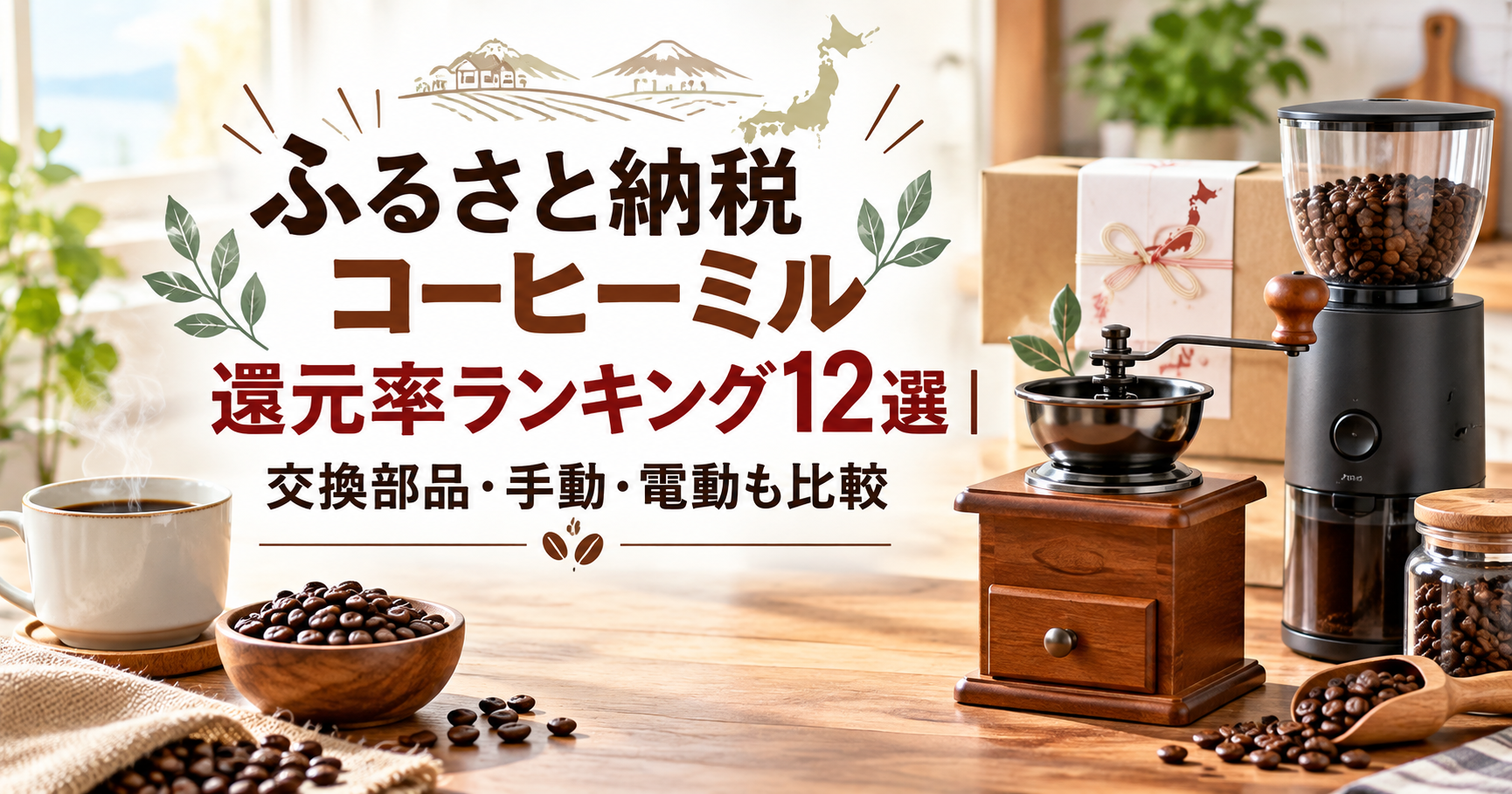 ふるさと納税コーヒーミル還元率ランキング12選のアイキャッチ