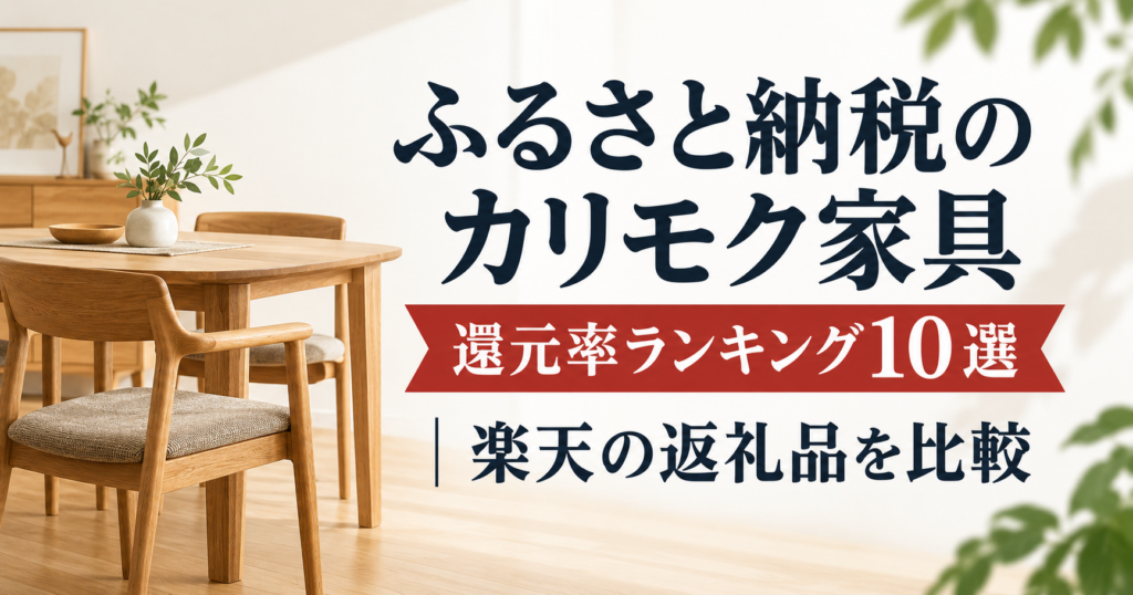 木製家具とふるさと納税カリモク家具ランキングの記事アイキャッチ