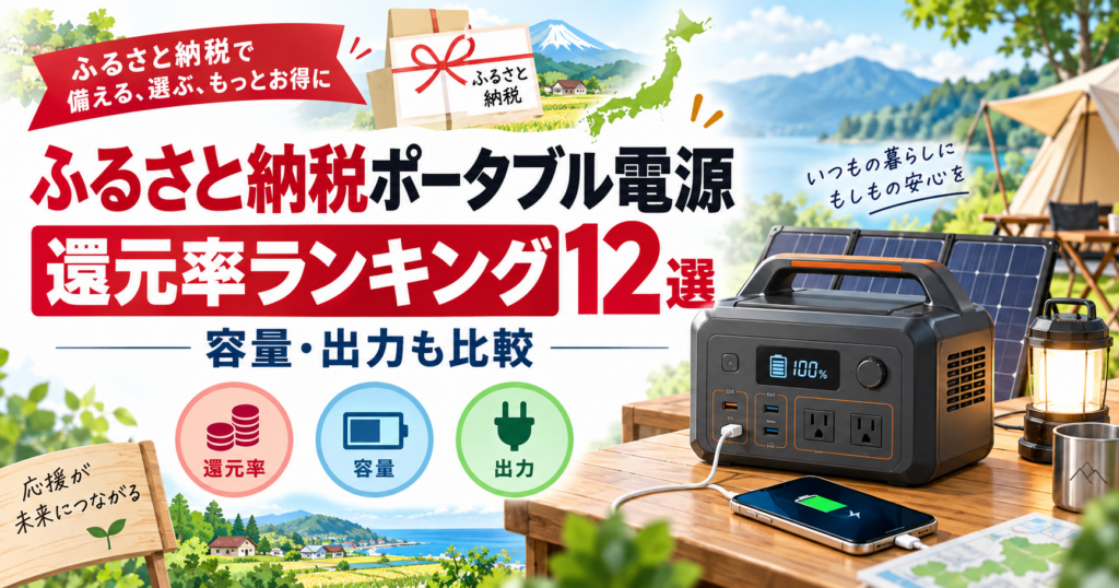 ふるさと納税ポータブル電源還元率ランキング12選のアイキャッチ画像